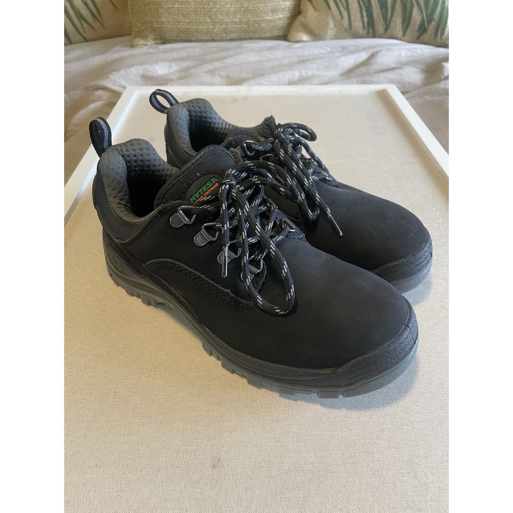 HYTEST‎ Women's 7.5 Black Suede Knox Direct Attach Steel Toe Shoe Workwear